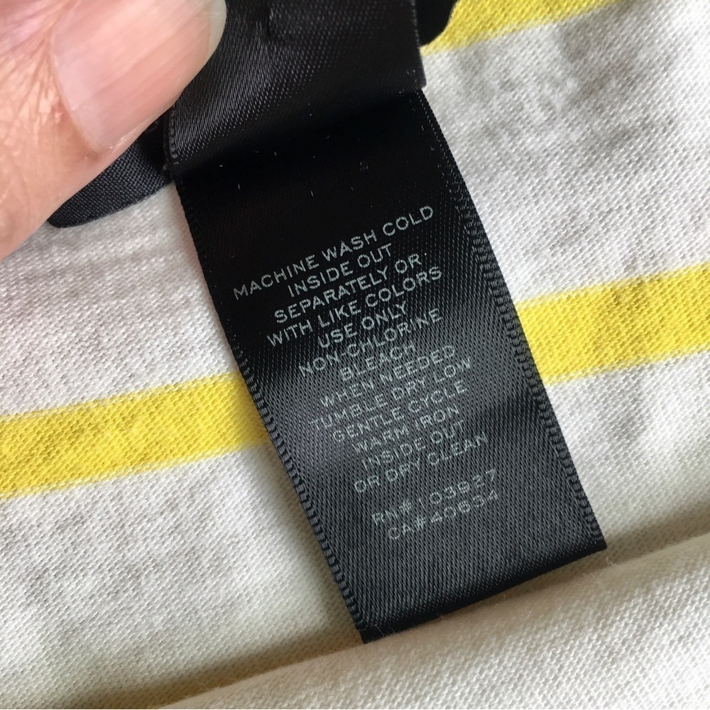 Marc by Marc Jacobs Striped, Three Quarter Sleeve Tee, Yellow, Purple, Size S - Picture 8 of 14